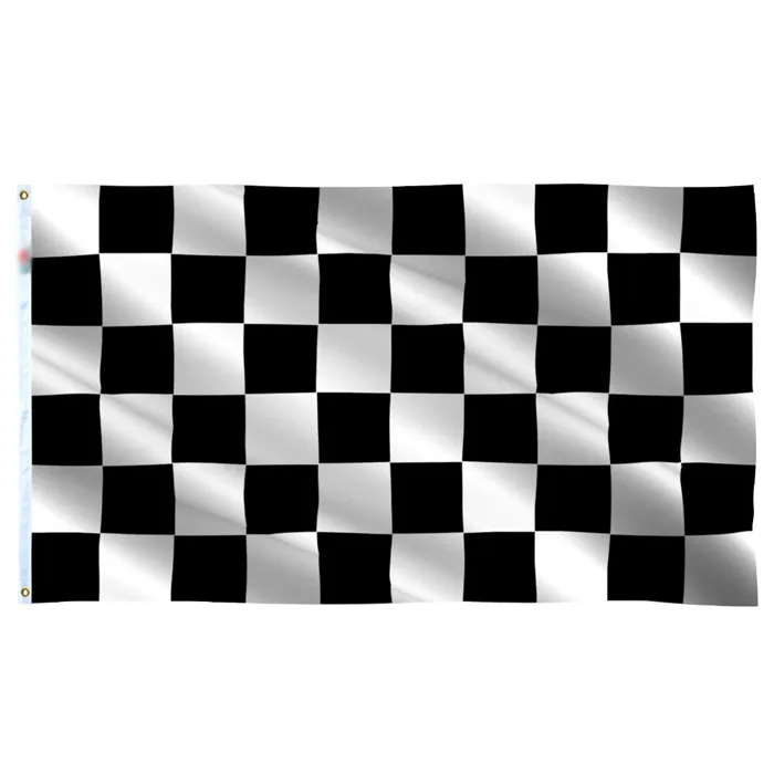 Bandiere a scacchi per striscioni sportivi da corsa Indipendenza 3X5FT Poliestere 100D Sport Spedizione veloce Colore vivido con due occhielli in ottone