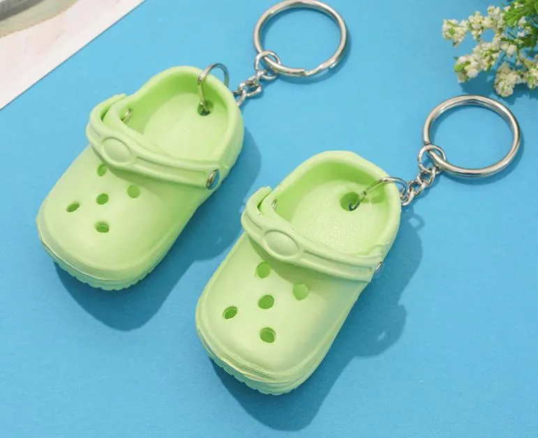 Party Favor 3D Mini 7.5cm EVA Beach Hole Little Shoe Keychain Bag Accessories Keyring Car Handbag Key Chain Charms SN3241