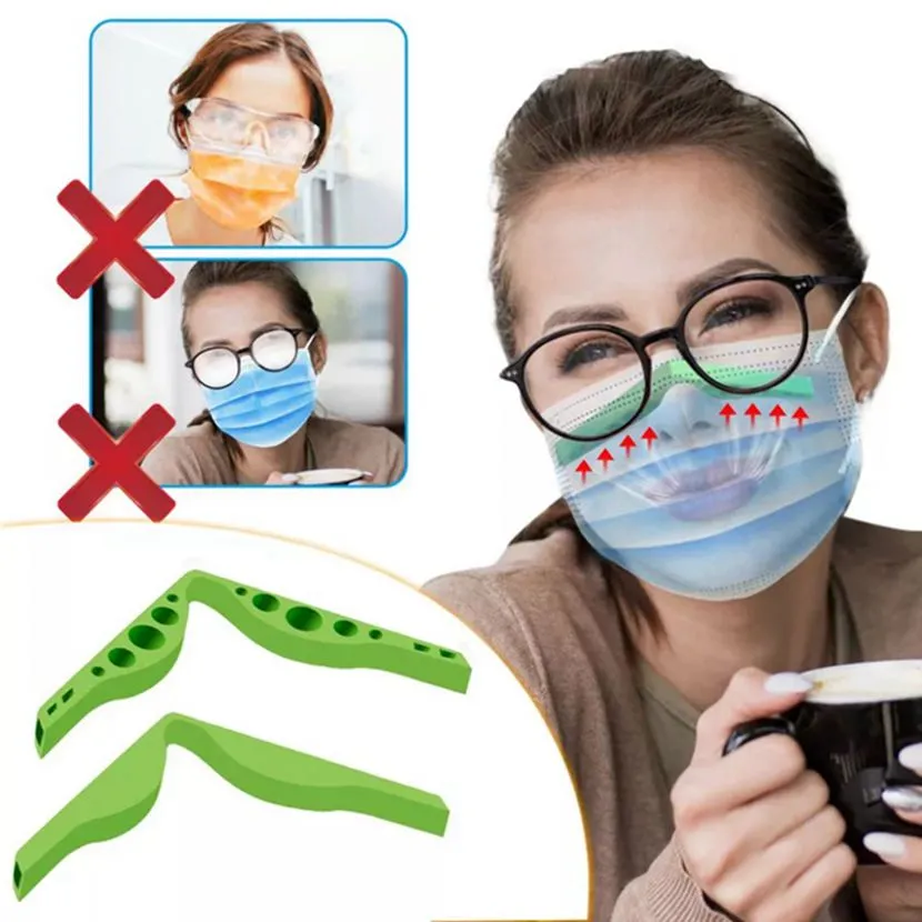 Anti Fog Nose Bridge Strip Silicone Mask Nose Strip Förhindra glasögon från Fogging DIY Skydd Tillbehör Individuellt förpackade HA1646