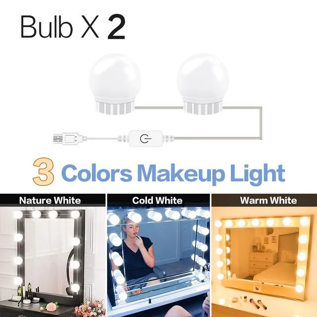 Luces De Maquillaje Lamparas Luz LED Para Espejo Mesa Profesional Vanidad  14 Pcs