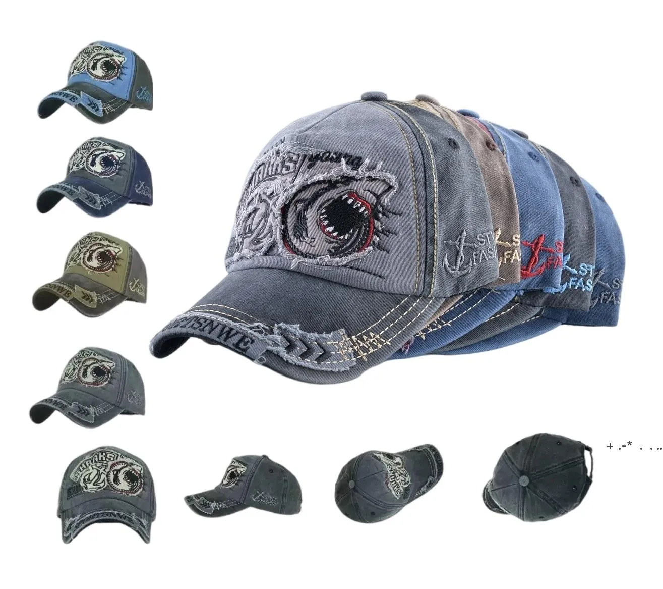 Laten we Go Brandon Bwashing Baseball-hoed met verstelbare riemshark Cotton Cap ZZB14413