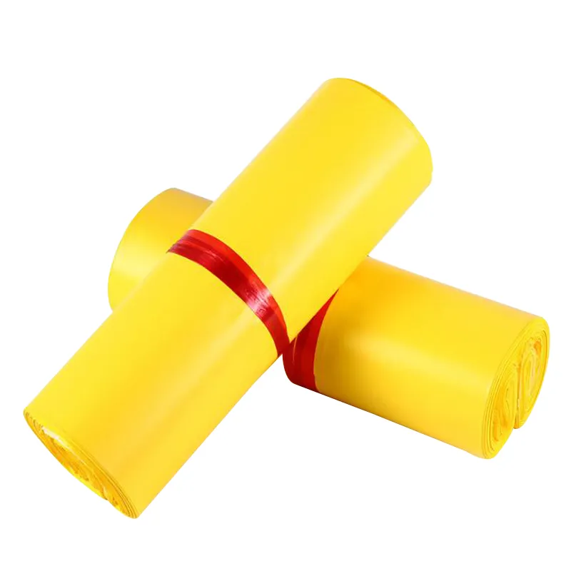 17*30 cm gult plastpaketpaket kuvertväska självhäftande vit poly currier