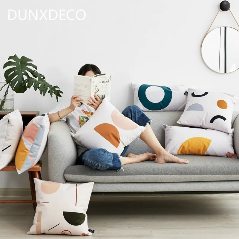 DUNXDECO fodera per cuscino federa decorativa moderna nordica semplice geometrica spazzola morbida Coussin divano biancheria da letto decorazione Y200104