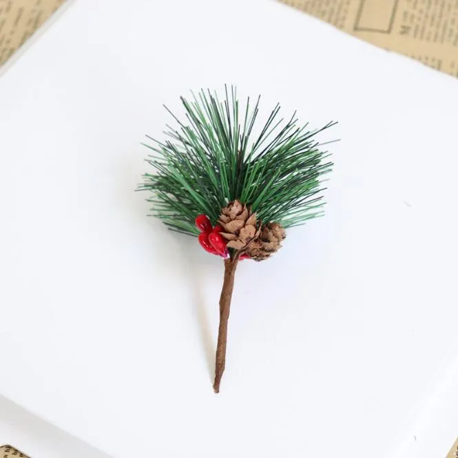 Acheter Des Branche De Sapin Artificielle RAPHAEL Avec Baies, Pommes De Pin Vert Rouge 50cm