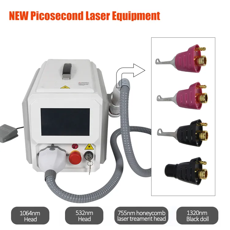 Профессиональный лазер Pico Татуировка Удаление Picosecond Q-Switch Upgrade ND YAG 1064NM 532NM 755NM 1320NM SCOP SPOT