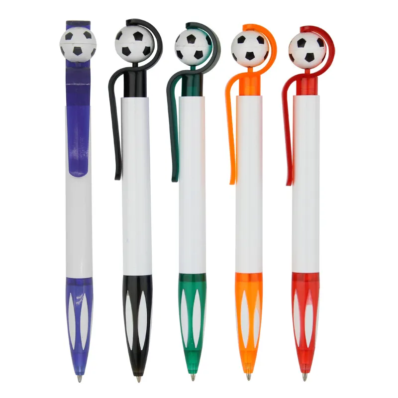 Desenhos animados Plástico Push Ballpoint Caneta Futebol Forma Escritório Ballpoint Caneta 0.7 / 1.0mm Artigos de papelaria Material de escritório de negócios VTKY2390