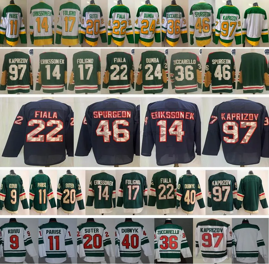2022 New Winter Classic Hockey 97 Kirill Kaprizov Jerseys 14 Joel Eriksson 22 Kevin Fiala 46