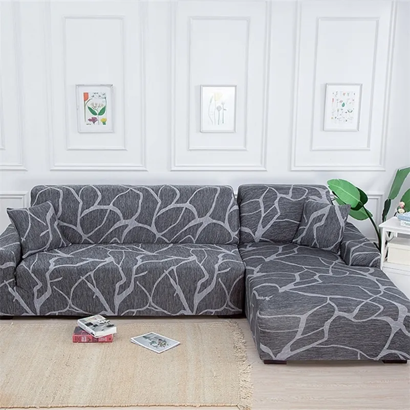 Геометрический угловой диван чехлы для гостиной эластичный спандекс челковки кресла натяжные диван диван полотенце лжи нужно купить 2 штуки LJ201216