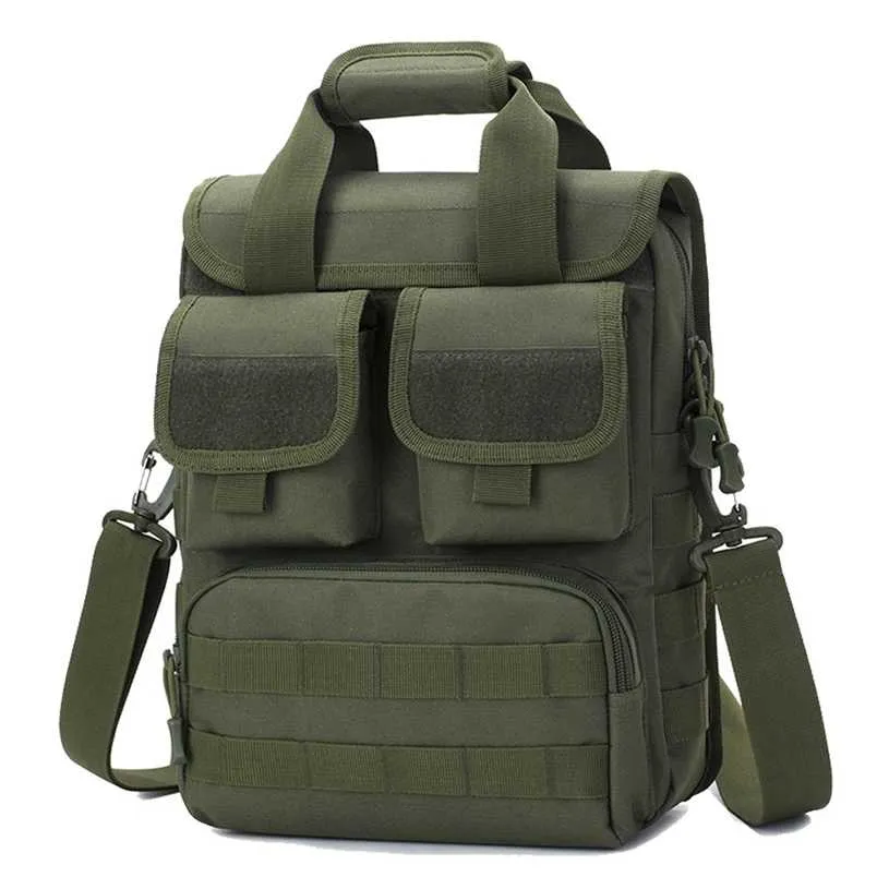 Erkekler Taktik Çanta Laptop Askeri Çanta Omuz Crossbody Çanta Kamuflaj Molle Avcılık Kamp Yürüyüş Spor Açık XA318D 220104