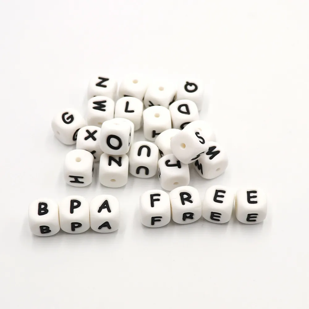 TYRY.HU 100Pcs Silicone Alphabet Letter Beads Silicone Beads Food Grade  BPA-Free Baby Teething Toy Pacifier Chain Accessories - AliExpress