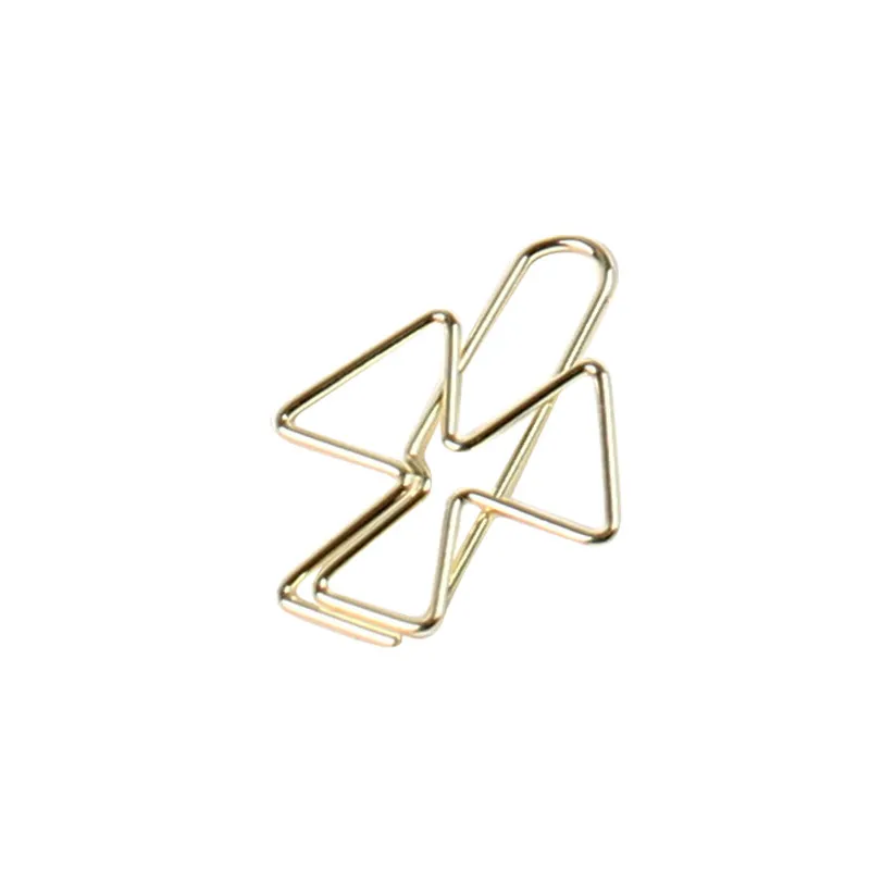 Mini Metal Paper Clips Gold Oval Plum Blossom Triangle Paper Clips Bookmark Memo Planner Clips School Office Stationery Supplies
