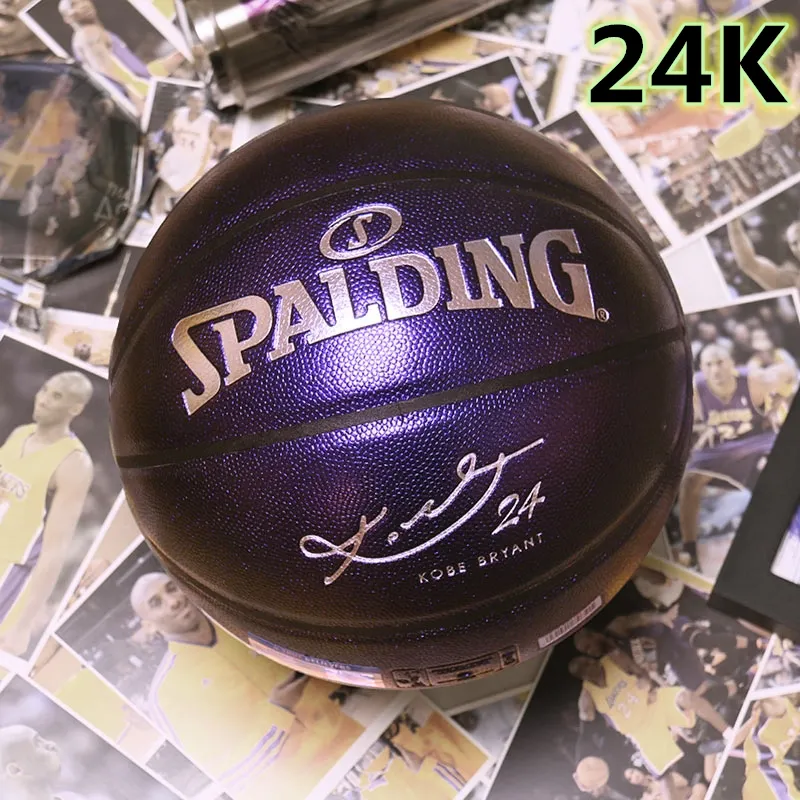 Spalding 24k Black Mamba Commemorative Edition Basketball Balls Merch Pu Wear Resistant Serpentine Storlek 7 Pearl Purple339L