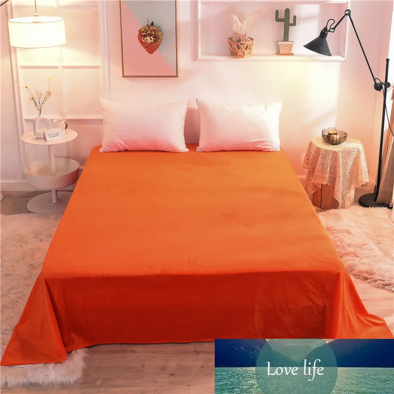 Laranja Blanket 180x230cm, 240x250cm, 240x270cm, Cama espessamento além de veludo sólida Cobertor Cor flanela Folha de cama XF766-4