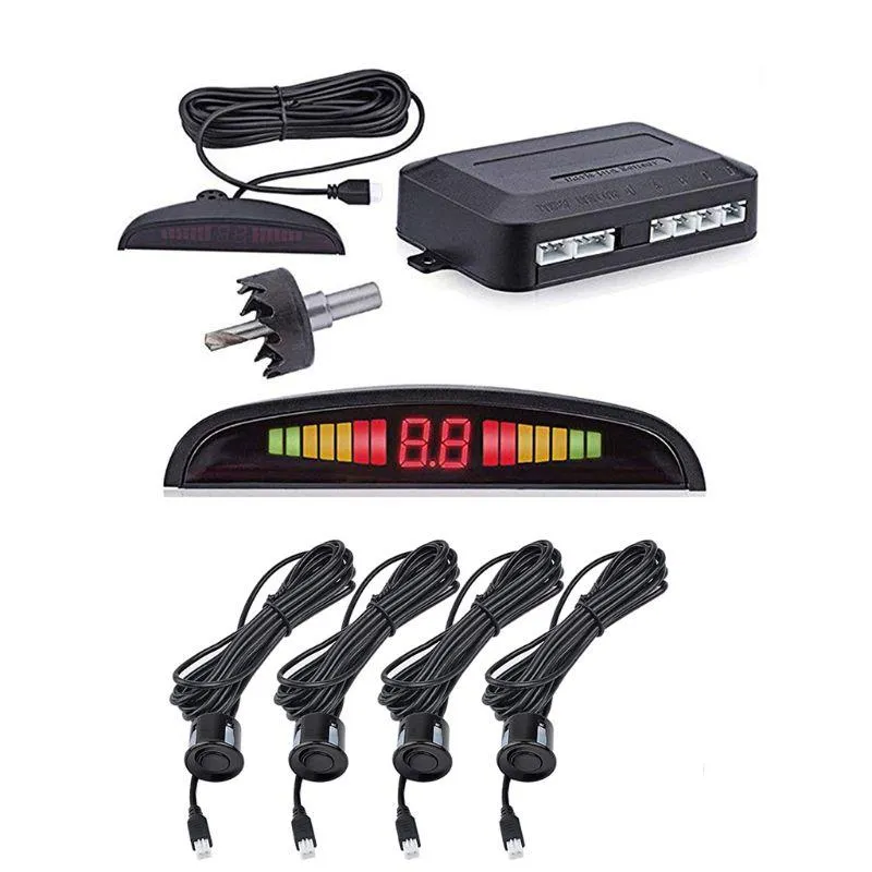 Monitor System Car Led Sensor de estacionamento Parktronic exibição de backup 4Sensors reverso