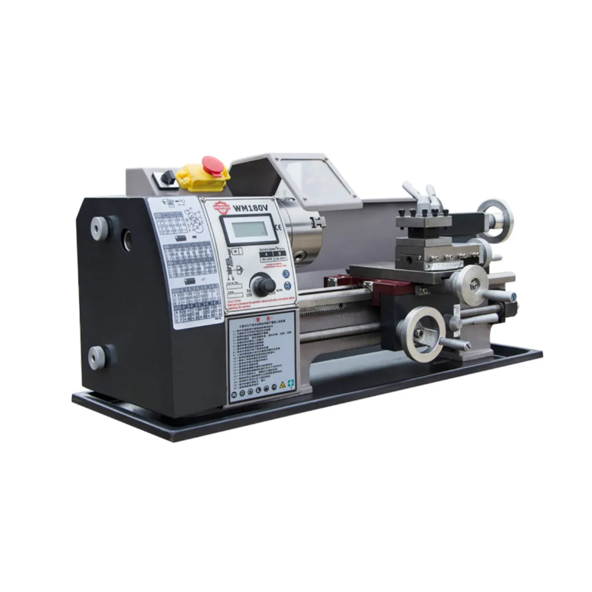 WM180V Metalldrehmaschine/850 W bürstenloser Motor, Ganzstahlgetriebe-Drehmaschine/38 mm Spindelbohrung, 125 mm Spannfutter, Mini-Drehmaschine