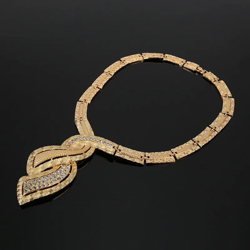Collar Fani boda nigeriana accesorios de mujer conjunto de joyas al por mayor conjunto de joyería nupcial italiana dubai conjunto de joyas de color oro Marca Y20060