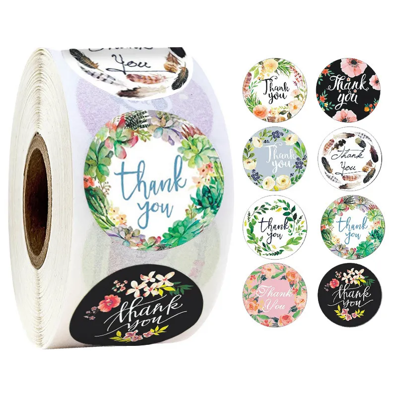500 Thank You Stickers Roll - 1.5 Inch Round Labels for Gifts ...