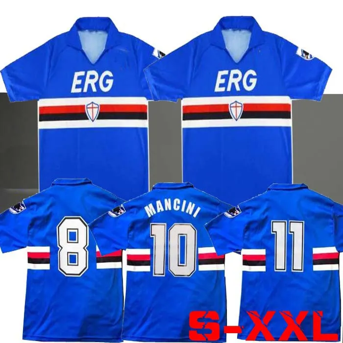 90 91 Сампдория Манчини Виалли домашняя футбольная майка 1990 1991 Maglie da Calcio Sampdoria Retro Vintage Classic Football Shirt Maillot