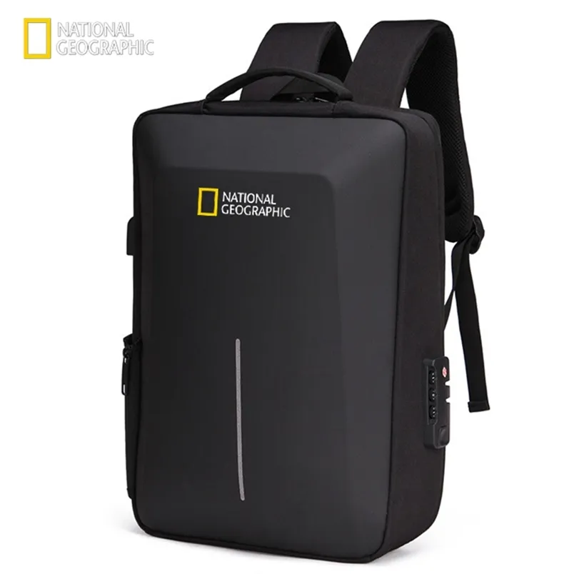 NATIONAL GEOGRAPHIC Противоугонная сумка для ноутбука Водонепроницаемый USB-зарядка 15,6-дюймовый рюкзак Mochila EVA Защита от ударов 220309