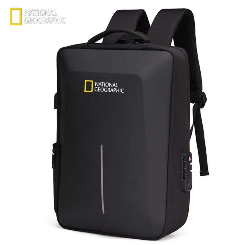 NATIONAL GEOGRAPHIC Hırsızlığa Karşı Laptop Çantası Su Geçirmez USB Şarj 15.6 inç Sırt Çantası Mochila EVA Darbe koruması 220309