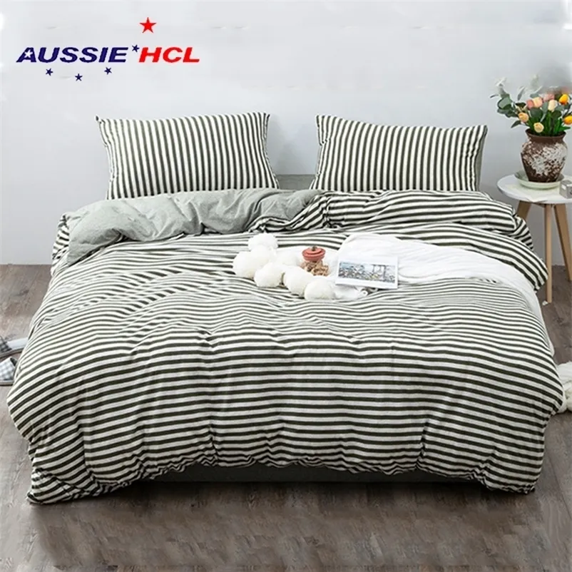 4pcs Beds Sets Knitted Cotton Home Duvet Cover Sheet Bed Sheet Home Bedding Set Bed Cover Set Linen Flat Sheet Bedding Set 201021