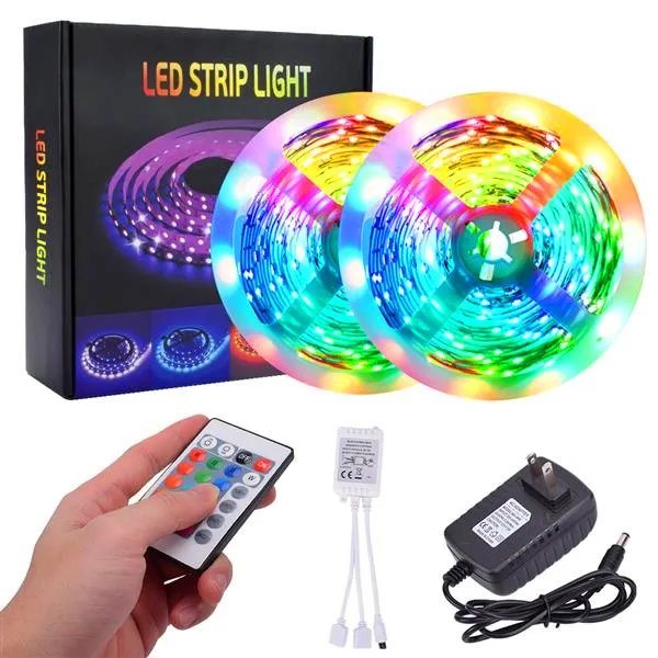 뜨거운 판매 플라스틱 300 LED SMD3528 24W RGB IR44 라이트 스트립 IR 리모콘 (흰색 램프 플레이트) 문자열 리본 테이프 램프