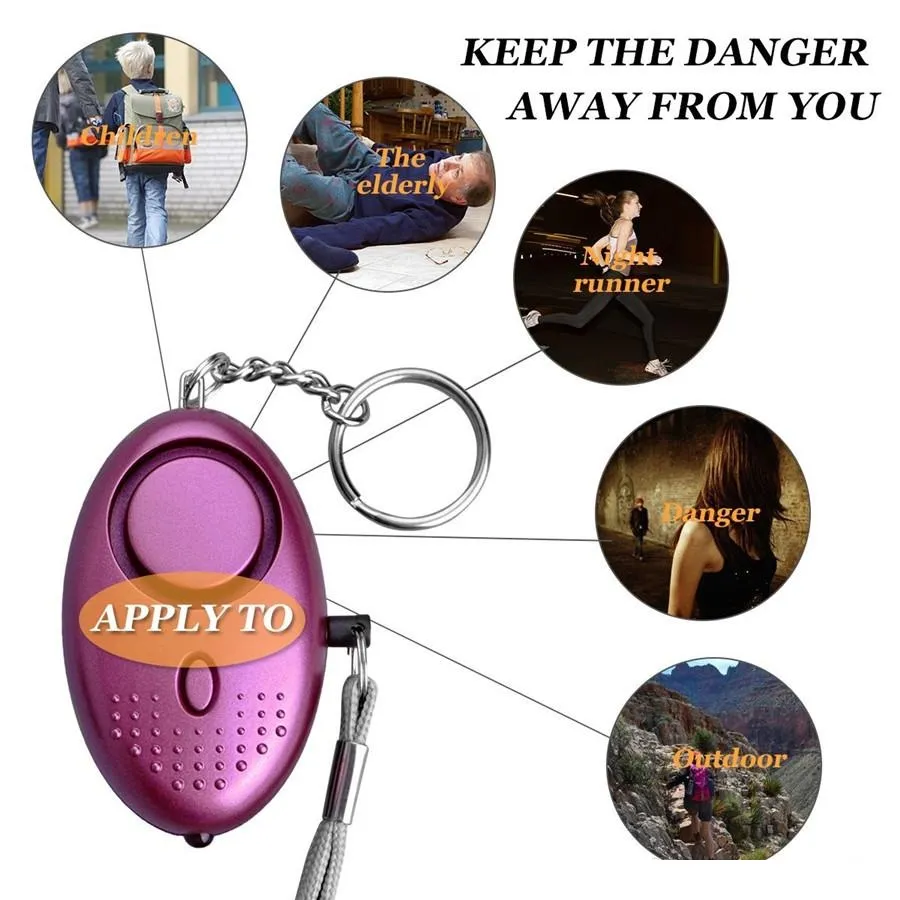 130db Egg Shape Self Defense Alarm Girl Women Security Protect Alert Personal Safety Scream Loud Keychain Alarm systems