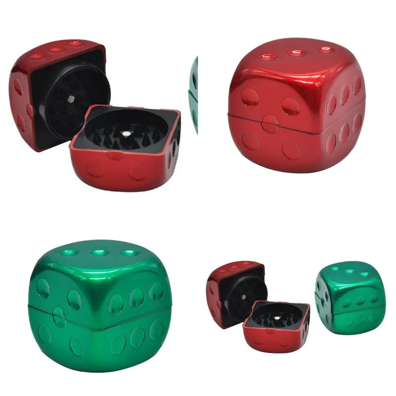 Dice Shape Smoke Grinder scherpe tanden plastic roken molen slijpmachines crusher draagbaar populair 6 1YH UU