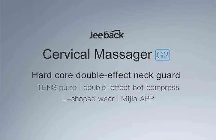 Jeeback Cervical Massager G2 TENS Pulse Protect the Neck 190g Double Effect  Hot Compress L-Shaped Wear Work Mijia App