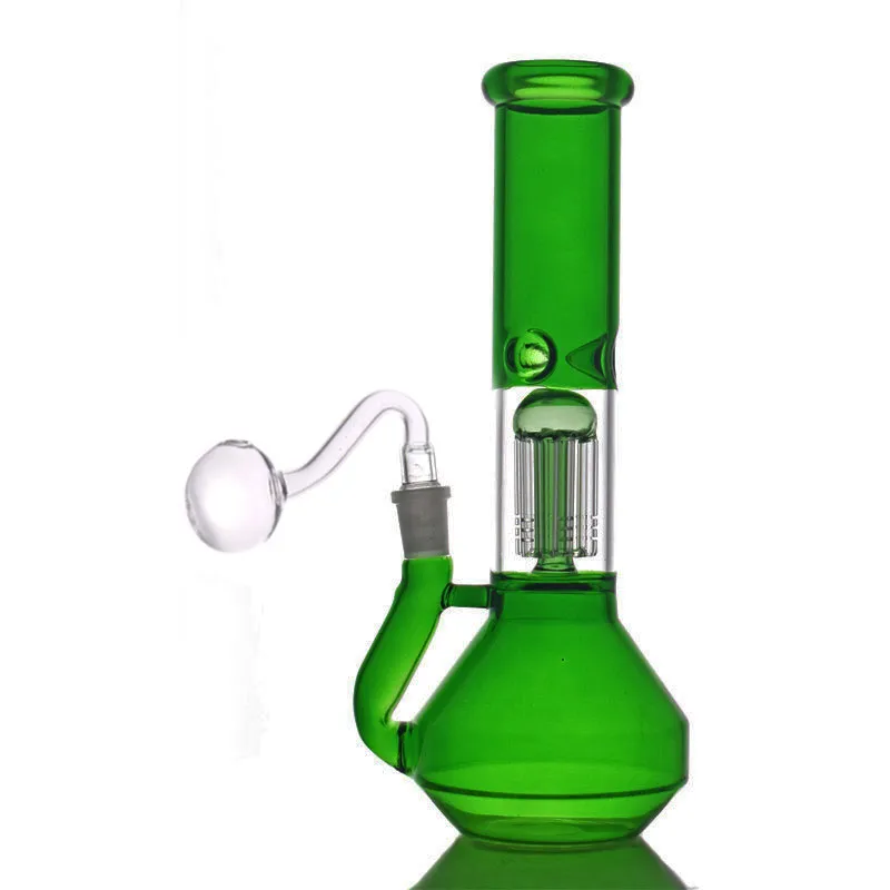 Hookahs Pink Greeen Triple Cam Perc Glas Water Bong Hoofddienst Dab Olie Rig Bubbler Percolator Bongs Rookpijp met Tabak Bowl