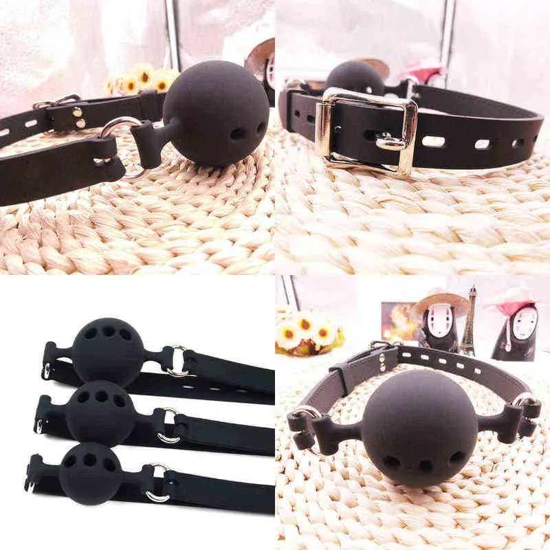 Nxy Adult Toys Silicone Open Mouth Gag Sex Bondage Bdsm Fetish Restraints Toy Ball Exotic Accessories Men Furniture 1120