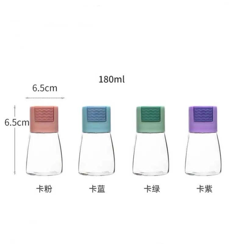 Herb & Spice Tools Glass Quantitative Salts Tank Press Type Salt Control Bottle Transparent Glasses Kitchen Household Seasoning Bottle