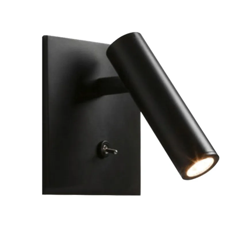 Topoch Modern Light Sconce Lamp 3W LED 스위치 켜기/끄기/킬링 크롬/블랙 헤드 스위이 90도. 오른쪽/왼쪽/전방 AC100-240V 오목한 벽 독서 램프 전기 유선