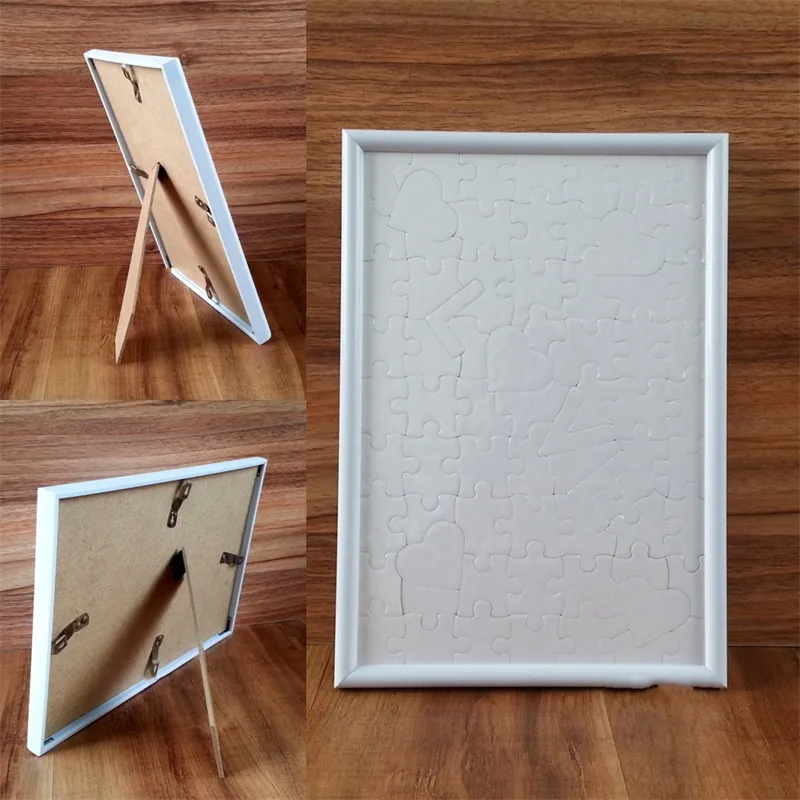 A4 Picture Frames Sublimation Blank Love Heart Jigsaws Frame Home Desk