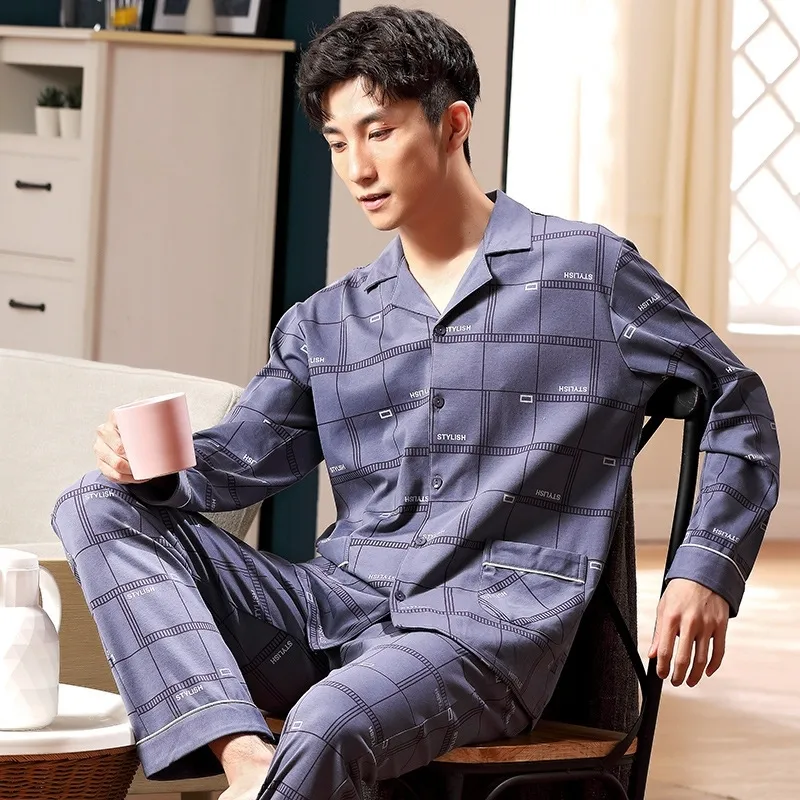 Pyjamas De Soie Pour Hommes, Élégant Ensemble De Pyjama Cardigan