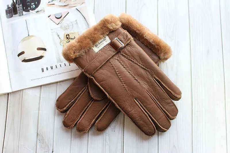 Mens Sheepskin Fur Fur Lined Leather Gloves Thick Winter Warmth Windproof Hand Stitching Sewn Leather Finger Fur Lined Leather Gloves For Outdoor Activities Large Size From Niao05 14.67 DHgate.Com