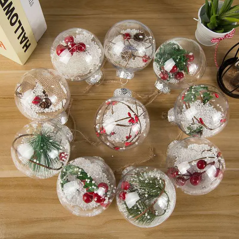 透明なプラスチックボールアクセサリークリスマスレストランバーの装飾