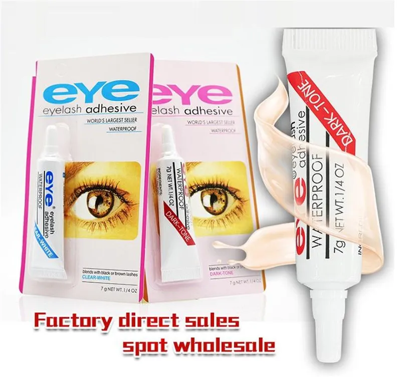 Op voorraad !! Nieuwe lijm valse wimpers oog lash lijm make-up helder wit zwart waterdicht make-up gereedschap 7g 2 kleuren