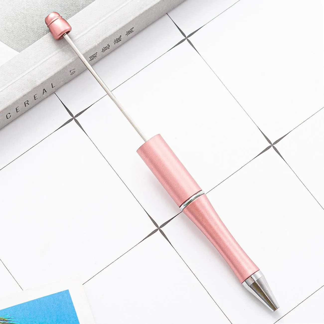 Beaded Pen Creative DIY PLastic Ballpoint Pens Office Business Advertising Points Purchase Gift Stationery School Student Writing Test Supplies