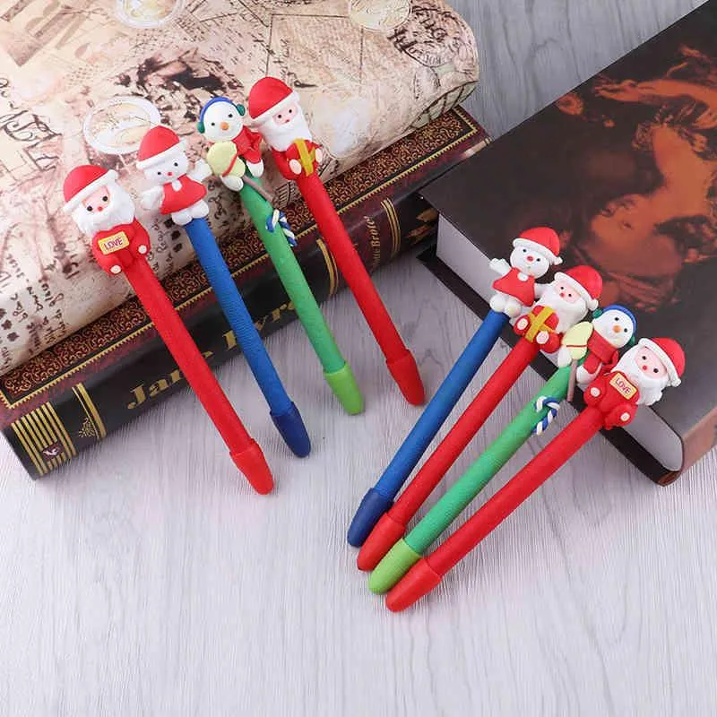 Party Supplies Office Stationery Creative Soft Pottery BallPoint Pennor Julklappar Santa Claus Pen Skriva Present Xmas Dekorationspris