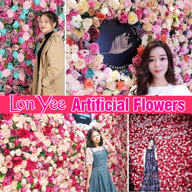 40*60cm Artificial Flowers Wall Christmas Decoration Photography Backdrop Romantic DIY Wedding Flower Party Background Supply YL0178