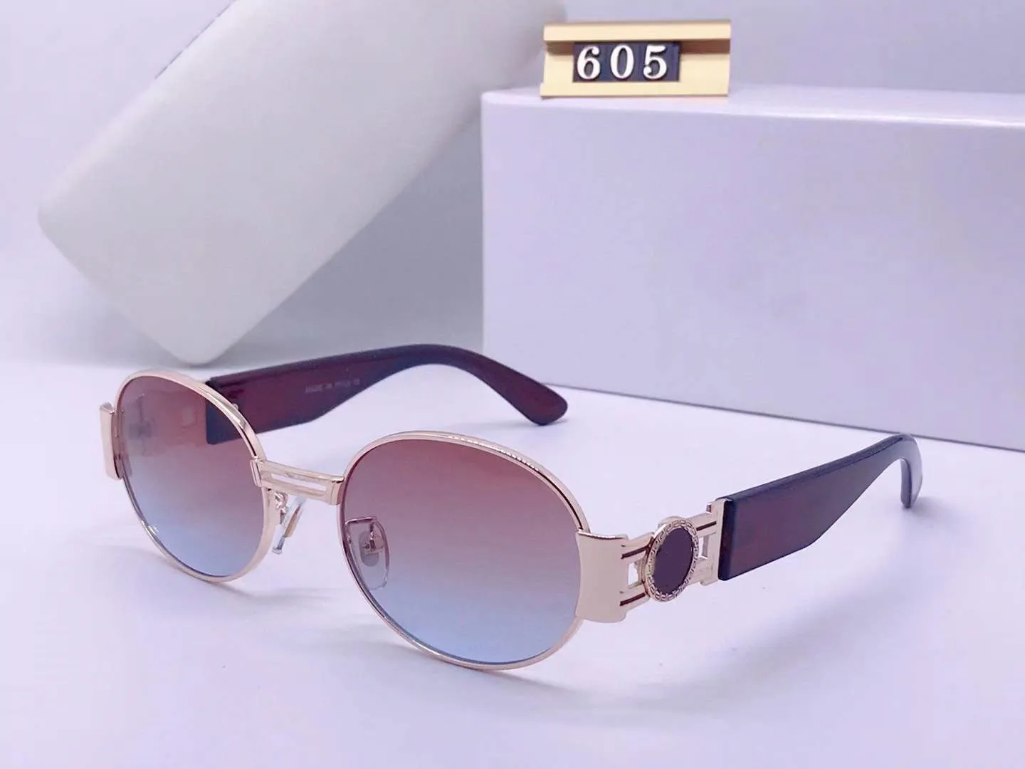 2021 new Luxur Top Quality Classic Pilot Sunglasses Designer Brand fashion Mens Womens Sun Glasses Eyewear Metal Glass Lenses with box 605