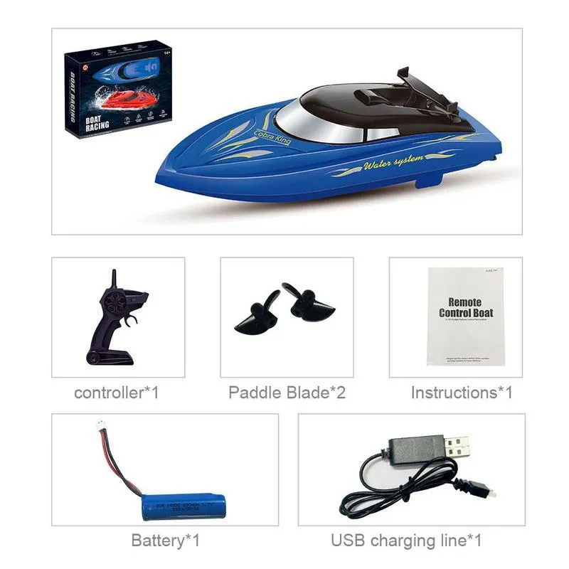 2.4GHZ& High Speed 4 Channel RC Boat Radio USB Charging Best Control Toys Electric Outdoor Remote Racing Boat Gifts For Chi P2Y8
