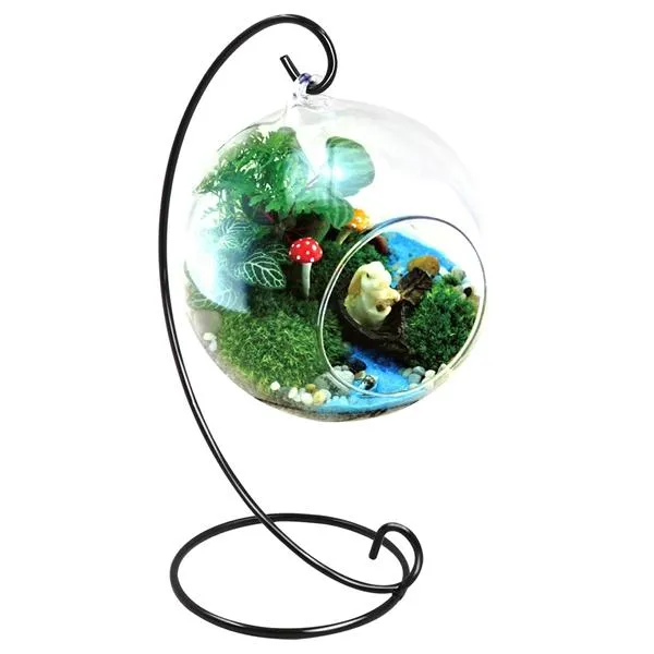 Lot de 12 supports de présentoir d'ornement de 22,9 cm de haut pour suspendre Globe Air Plant Terrarium Plant Sorcière Ball Stand f3159