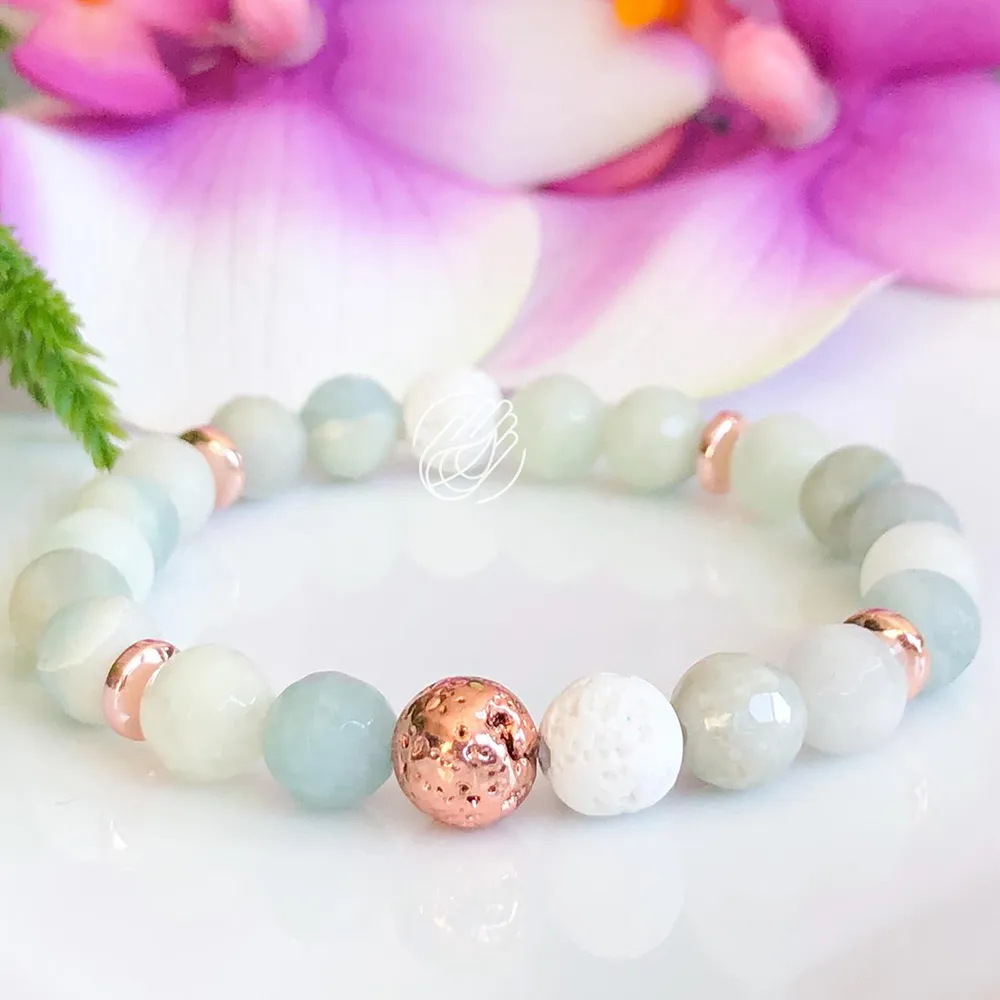 MG1071 Amazonite Healing Crystals Armband Mala Angst Armband Stress Relief Beaded Yoga Smycken Energi Armband Mala Presenter