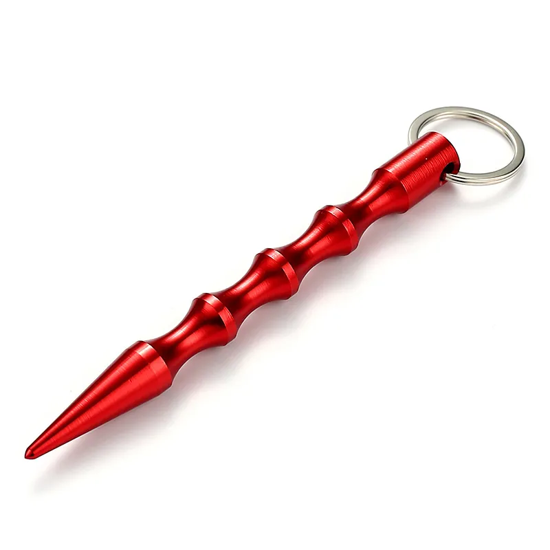 Aluminum Self Defense Keychain Mental Stick Car Keychains Personal Safty Key Chain Charm Car Key Ring 