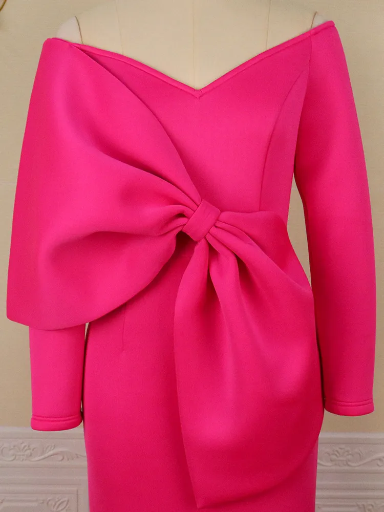 Plus Size Bodycon Dresses: Womens Off Shoulder Big Bow Party Gown, Sexy  Birthday Dinner Dress, Slim Fit, Sizes Up To 3XL From Huan04, $29.16 In  Bulk | DHgate.Com