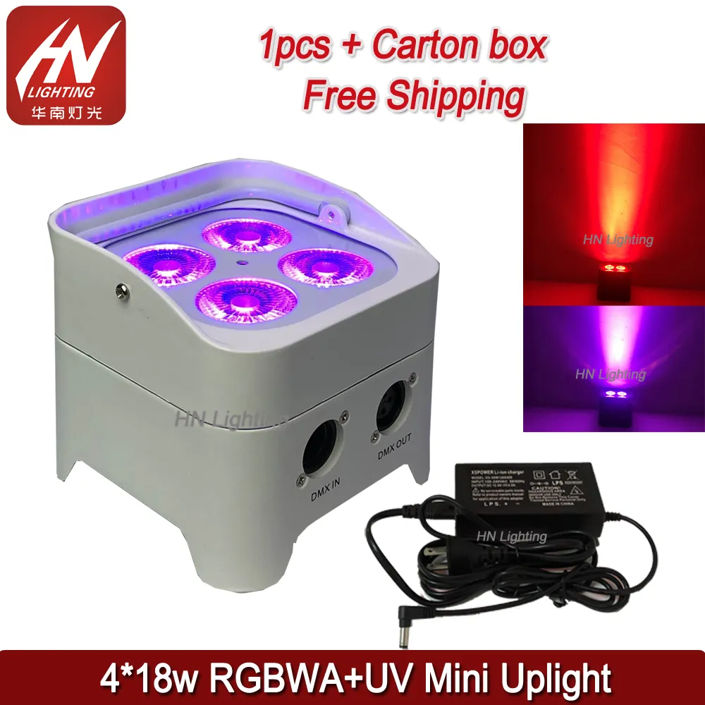 1pcs sample order LED par can light IR remote 4x18w RGBWA UV wireless battery uplighting dmx wedding dj effect uplight