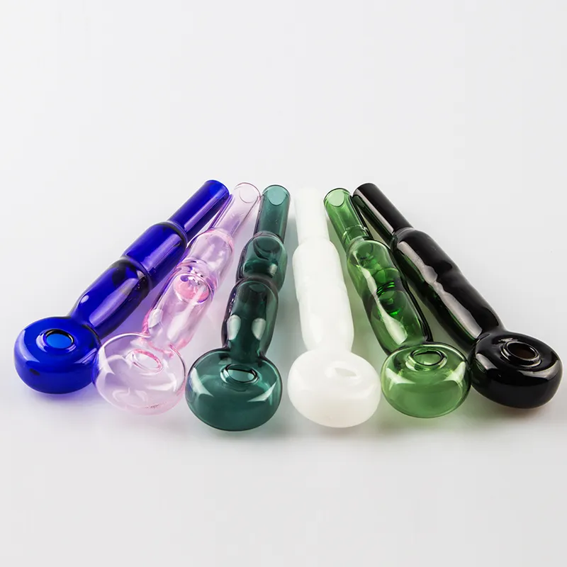 Headshop666 y188 rökrör ca 14 cm platt skålglas dabber rör släta luftflödesoljebrännare