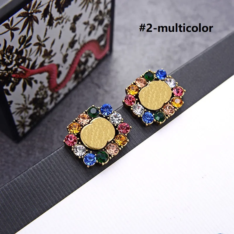 Rhinestone Stud Crystal Design High Quality Earrings Gold Ear Studs Alloy Earrings for Women Fashion Stud Wholesale Woman